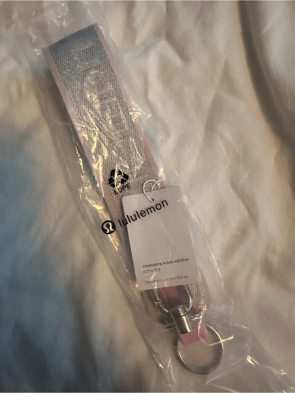 lululemon Pink and Silver Never Lost Keychain Strap